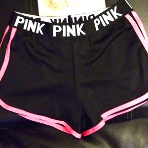 Stylish Black Tennis Style Pink Yoga/Active Shorts